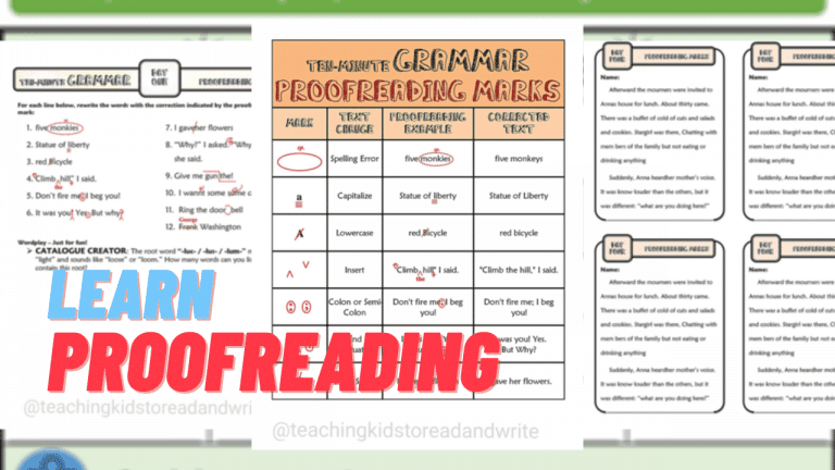 Ten-Minute Grammar Proofreading Marks Worksheet