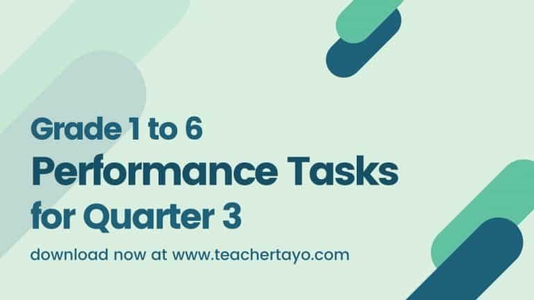 Grade 1 to 6 Performance Tasks for 3rd Quarter