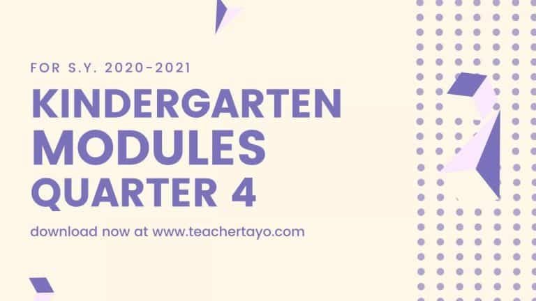 Kindergarten ADM Modules Quarter 4