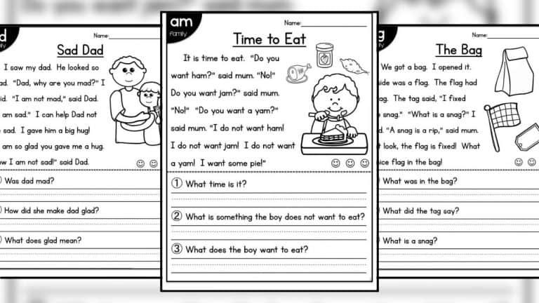 reading comprehension worksheet